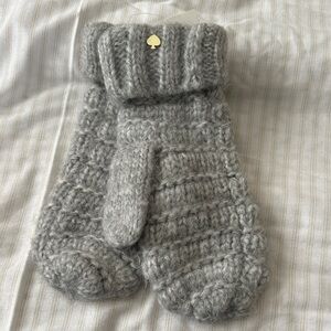 Gray Heater Knitted Mittens
